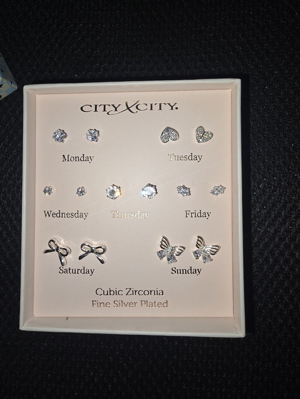 NEW silver Earrings Days Of Week Retail $40